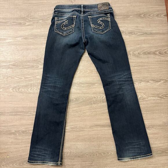 VTG Silver Jeans Lola 17 Bootcut Jeans Womens 28x32 Dark Wash Y2K Stud Pocket - Picture 3 of 9